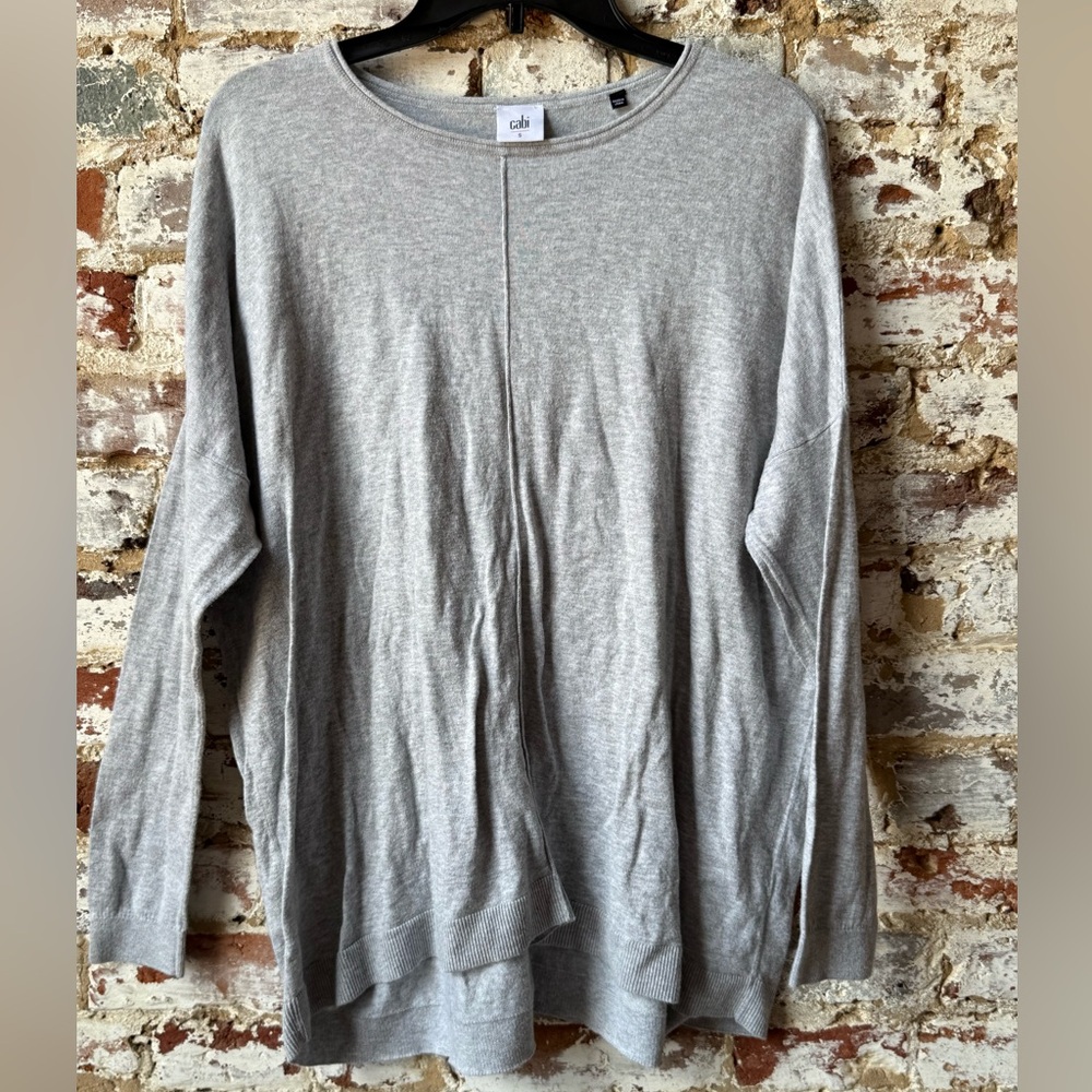 CAbi Light Gray Knit Top